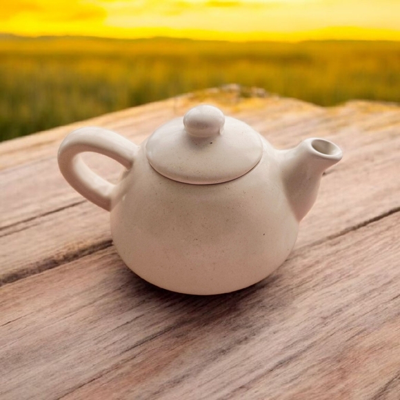 Pier 1 Other - Pier One Imports Teapot With Lid Ceramic Vintage 4x4" Color Cream